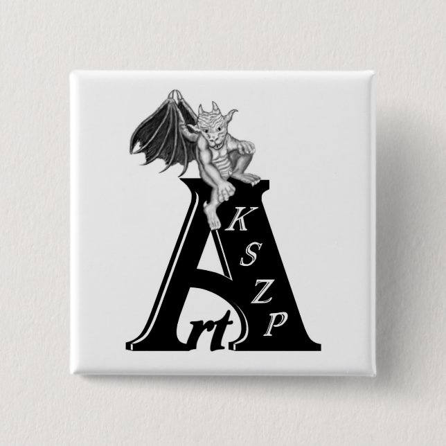 Art KSZP Logo mit Golem Gargoyle 15 Cm Square Badge (Front)