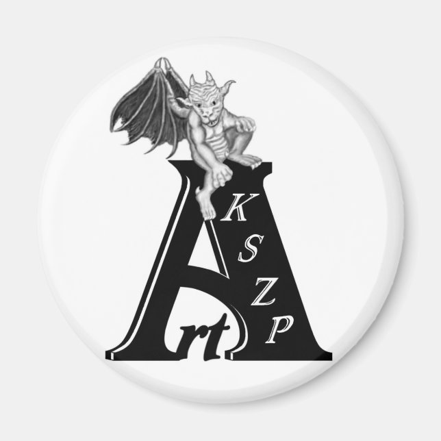 Art KSZP Logo mit Golem Gargoyle Magnet (Front)