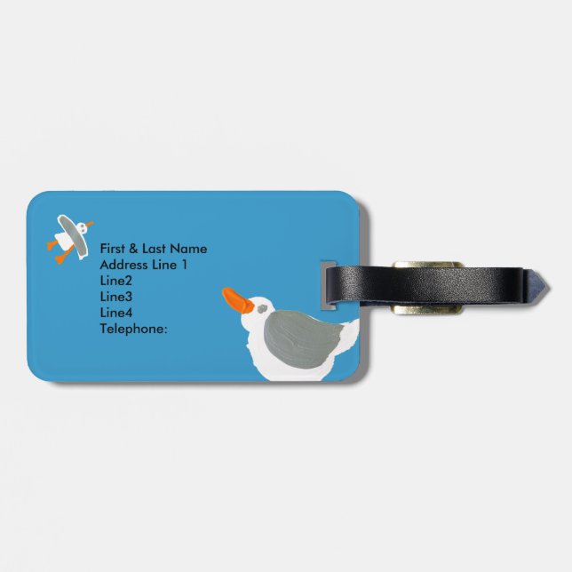 Art Luggage Tag: Seagull John Dyer Tag (Back Horizontal)