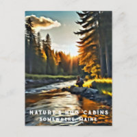 *~* Art Man Fishing Stream Nature AP49