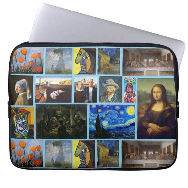 Art Masterpieces, Blue Laptop Sleeve (Front)