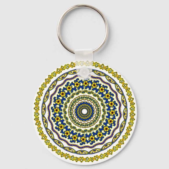 art meditation mandala zen key ring (Front)