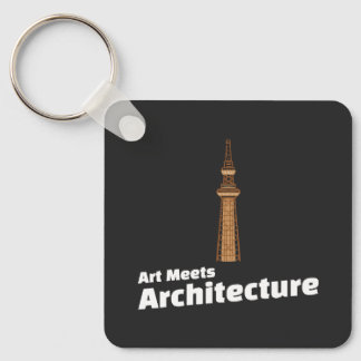Art Meets Architecture Architect Art Illustration Key Ring