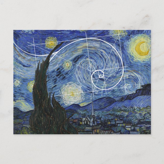  Art Meets Math, Van Gogh Meets Fibonacci Card (Front)