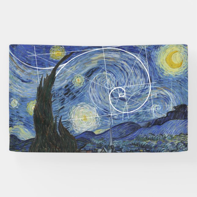  Art Meets Math, Van Gogh Meets Fibonacci Card Banner (Horizontal)