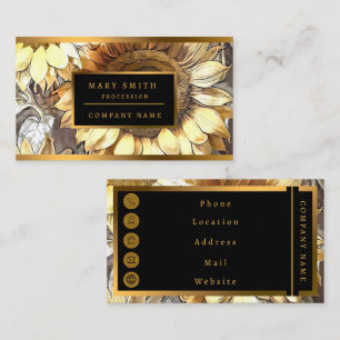 Art Modern Sunflowers On Field Collection Business Business Card