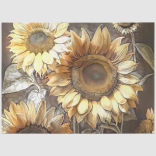 Art Modern Sunflowers On Field Collection Tissue Paper