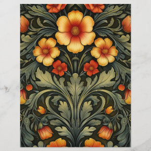 Art Neuveau Vintage Floral Scrapbook Background