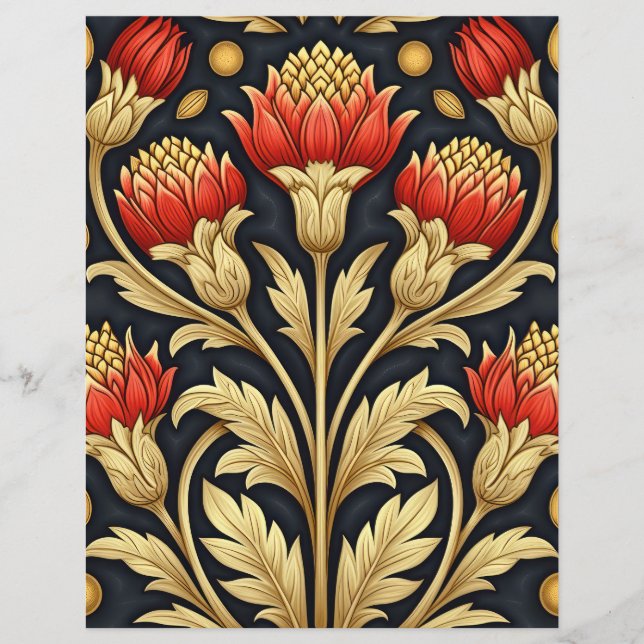 Art Neuveau Vintage Flowers Scrapbook Junk Journal (Front)