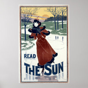 Art Nouveau 1895 The Sun ad by Louis John Rhead Poster
