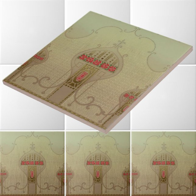 Art Nouveau 1915 Mission Style Floral Frieze Tile (Creator Uploaded)
