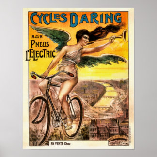 Art Nouveau 1920's Cycles Daring Poster