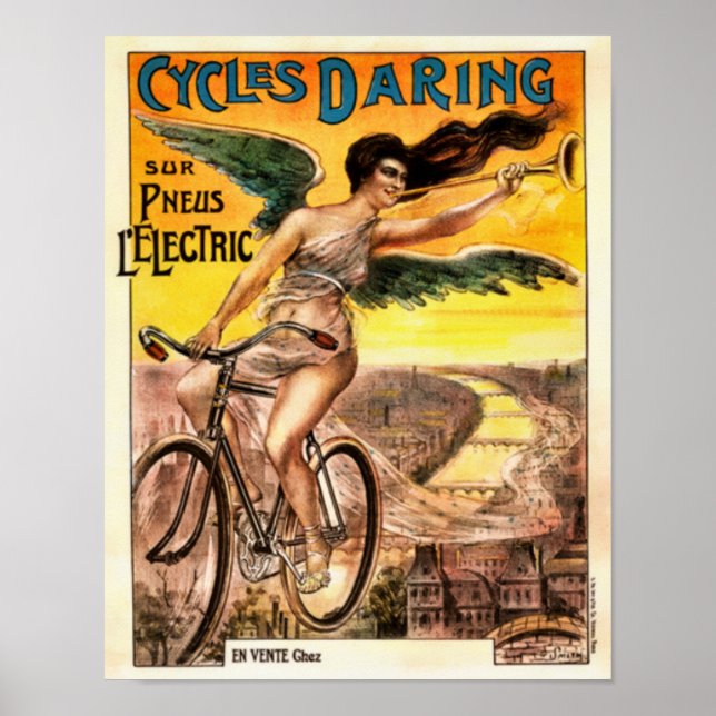Art Nouveau 1920's Cycles Daring  Poster (Front)