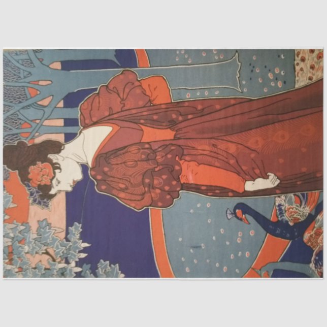 Art Nouveau 30 Woman Decoupage Tissue Paper (Front)