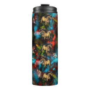 Art Nouveau Abstract Icelandic pony Thermal Tumbler