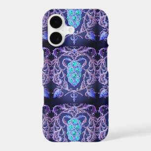 Art nouveau abstract jewel pattern blue purple