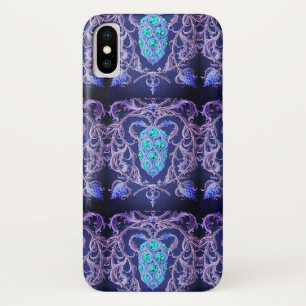 Art nouveau abstract jewel pattern blue purple Case-Mate iPhone case