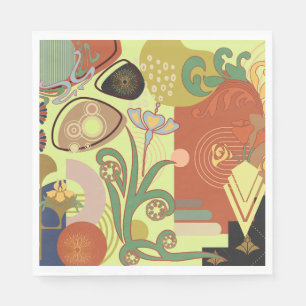 Art Nouveau Abstract Napkin