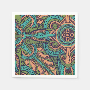 Art nouveau abstract pattern christopher dresser  napkin