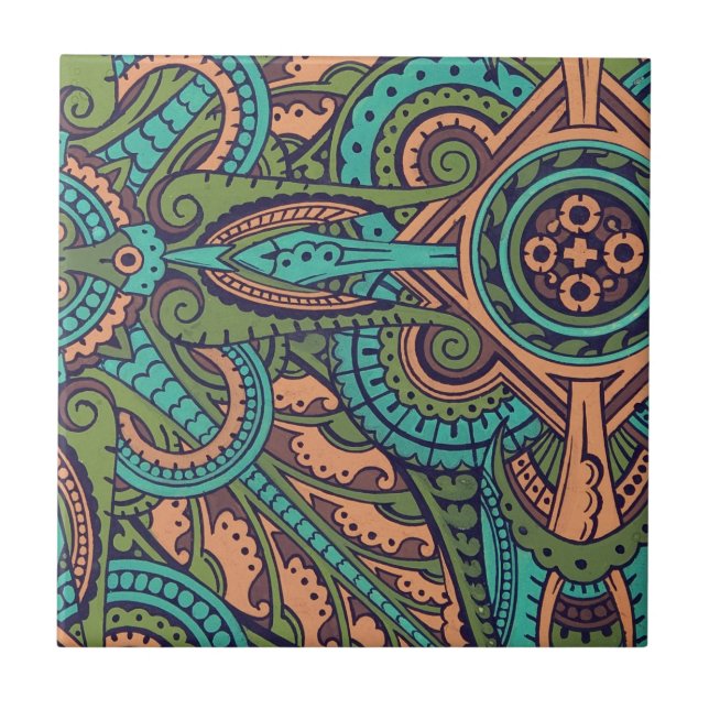 Art nouveau abstract pattern christopher dresser tile (Front)