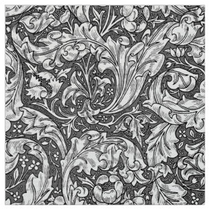 Art Nouveau Acanthus Leaves and Flowers, Grey Fabric
