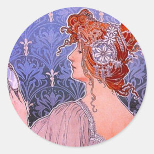Art nouveau Advertisement Classic Round Sticker