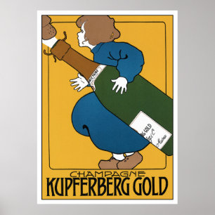 Art Nouveau Advertising Poster Print: Champagne