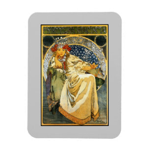Art Nouveau Alfons Mucha Princess Hyacinth Magnet