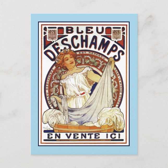 Art Nouveau Alfons Mucha,  washing product ad Postcard (Front)