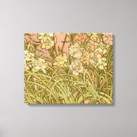 Art Nouveau Alfonse Mucha Floral carnation flowers