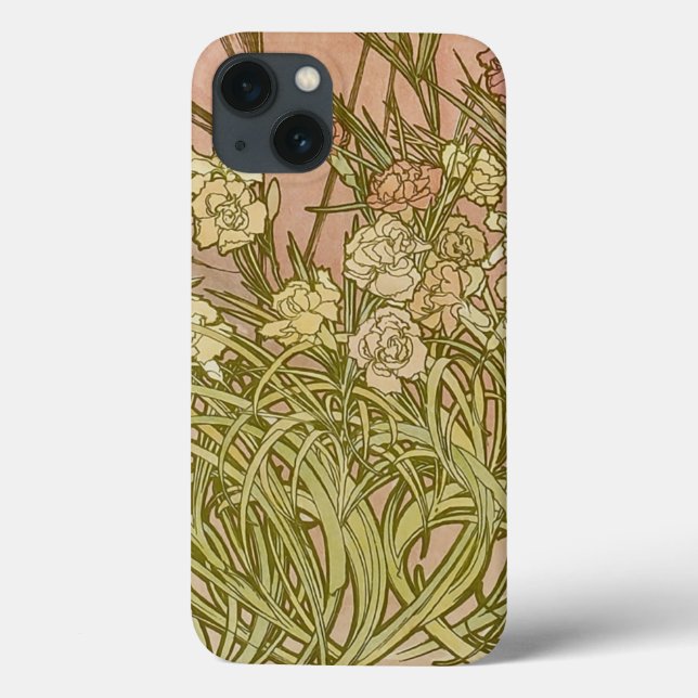 Art Nouveau Alfonse Mucha Floral carnation flowers Case-Mate iPhone Case (Back)