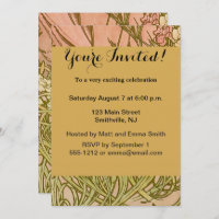 Art Nouveau Alfonse Mucha Floral carnation flowers