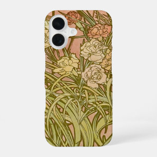 Art Nouveau Alfonse Mucha Floral carnation flowers iPhone 16 Case