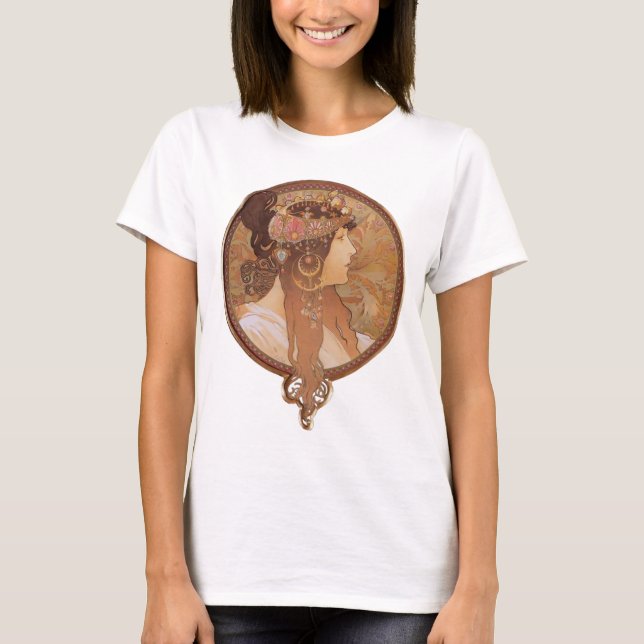 Art Nouveau - Alphonse Mucha Byzantine Head T-Shirt (Front)