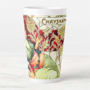 Art nouveau Alphonse Mucha Chrysantheme autumn  Latte Mug