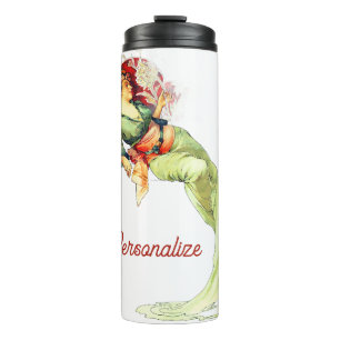 Art nouveau Alphonse Mucha Chrysantheme autumn Thermal Tumbler