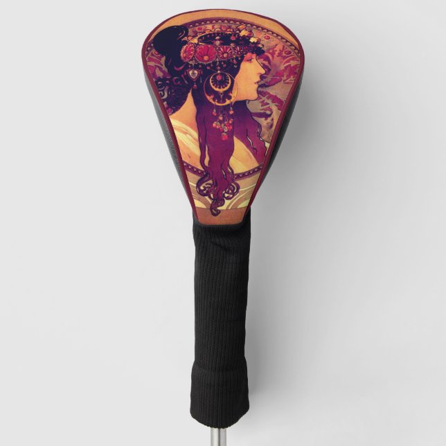 Art nouveau Alphonse Mucha Donna orchini woman Golf Head Cover (Front)