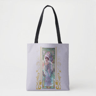 Art Nouveau Alphonse Mucha Evening Contemplation Tote Bag
