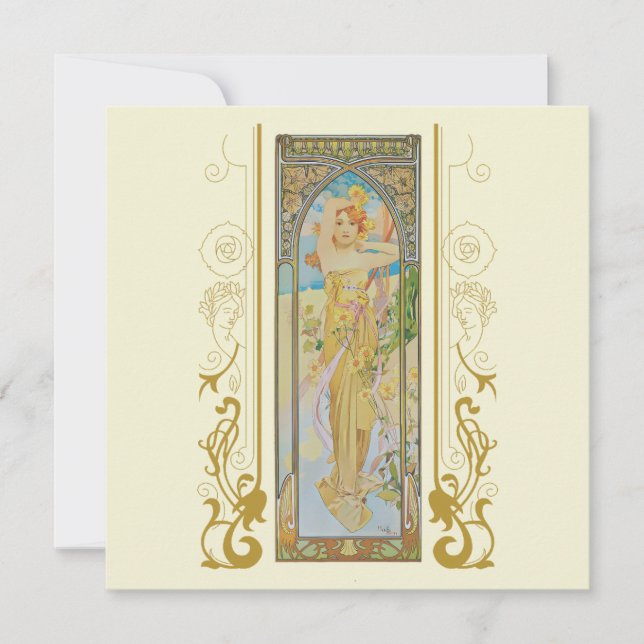 Art Nouveau Alphonse Mucha for any occasion Invitation (Front)