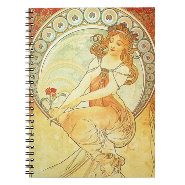 Art Nouveau Alphonse Mucha Lithograph notebook (Front)