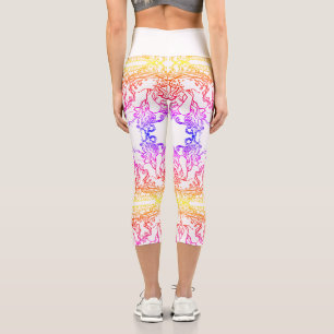Art nouveau Alphonse Mucha salon woman Capri Leggings