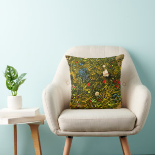 Art Nouveau Alpine Meadow Cushion