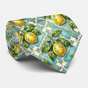 Art Nouveau Amalfi Lemon Mediterranean DIamonds Tie