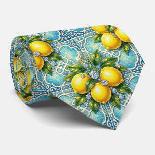 Art Nouveau Amalfi Lemons Diamonds Gentleman's Tie