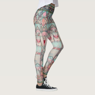 Art nouveau and Persian art- inspired digital art Leggings