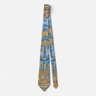 Art nouveau and Persian art- inspired digital art Tie