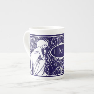 Art Nouveau Angels Monogram China Mug
