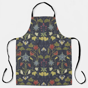 Art Nouveau Aquilegia: Dark Floral Apron