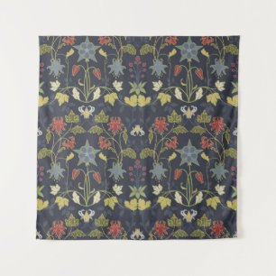 Art Nouveau Aquilegia: Dark Floral Tapestry