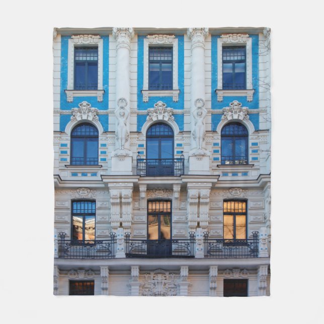 Art Nouveau architecture in Riga, Latvia Fleece Blanket (Front)
